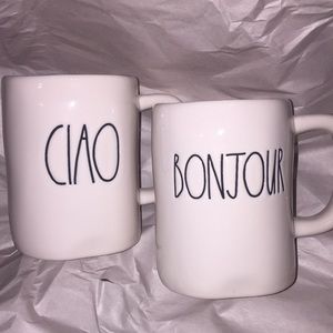 Bonjour and Ciao Rae Dunn mugs